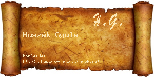 Huszák Gyula névjegykártya